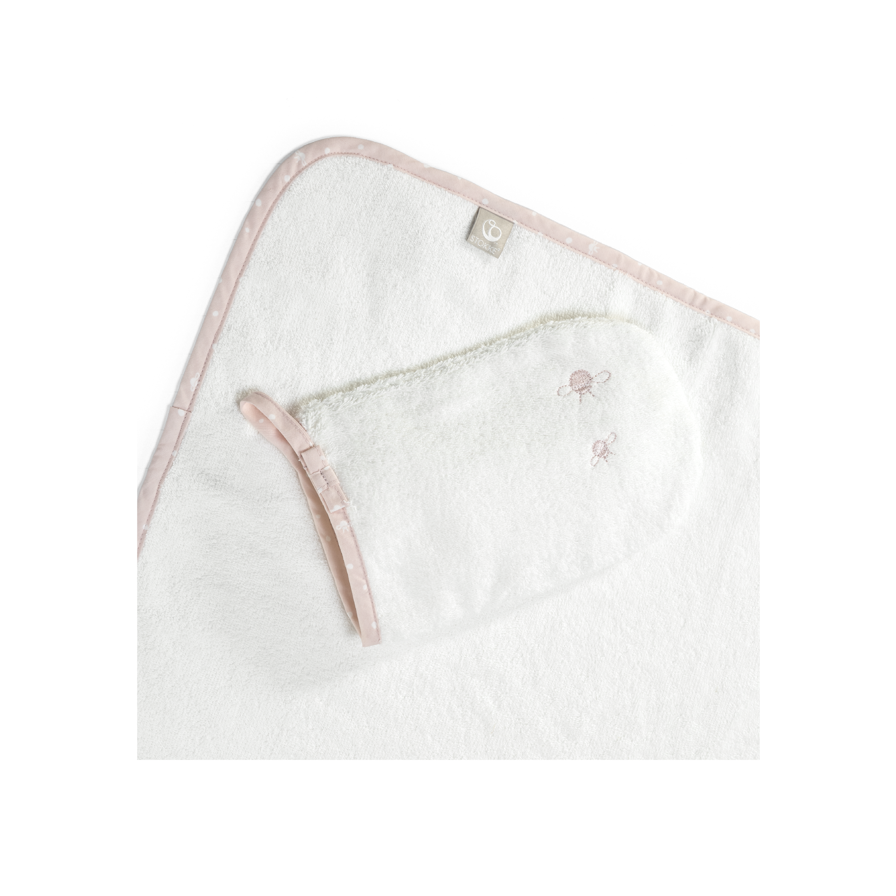 Stokke® Hooded Towel, Pink Bee, mainview galery image 2